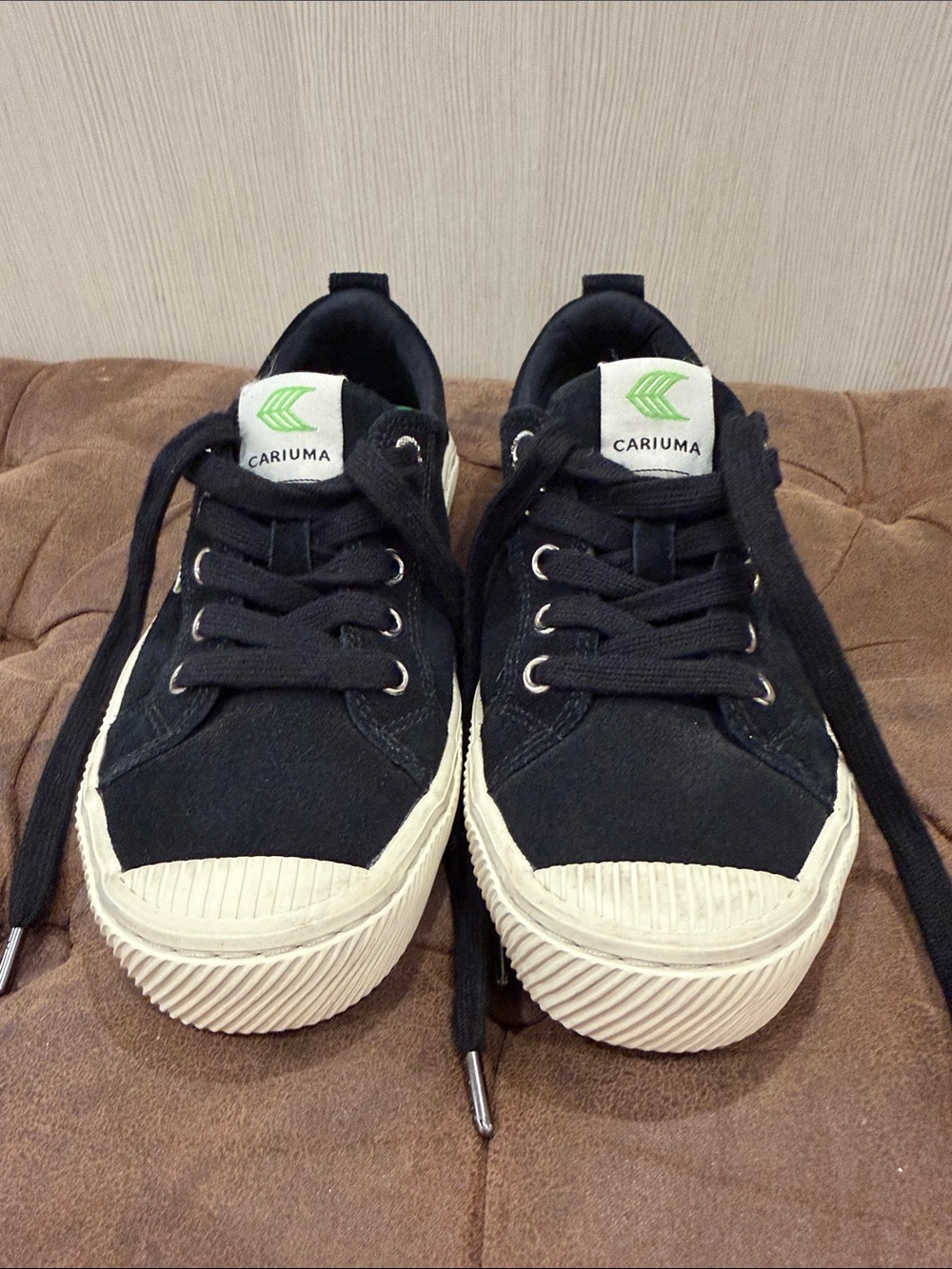 Cariuma Black SUEDE Low-Top Sneakers with Cream Sole - Picture 8 of 8